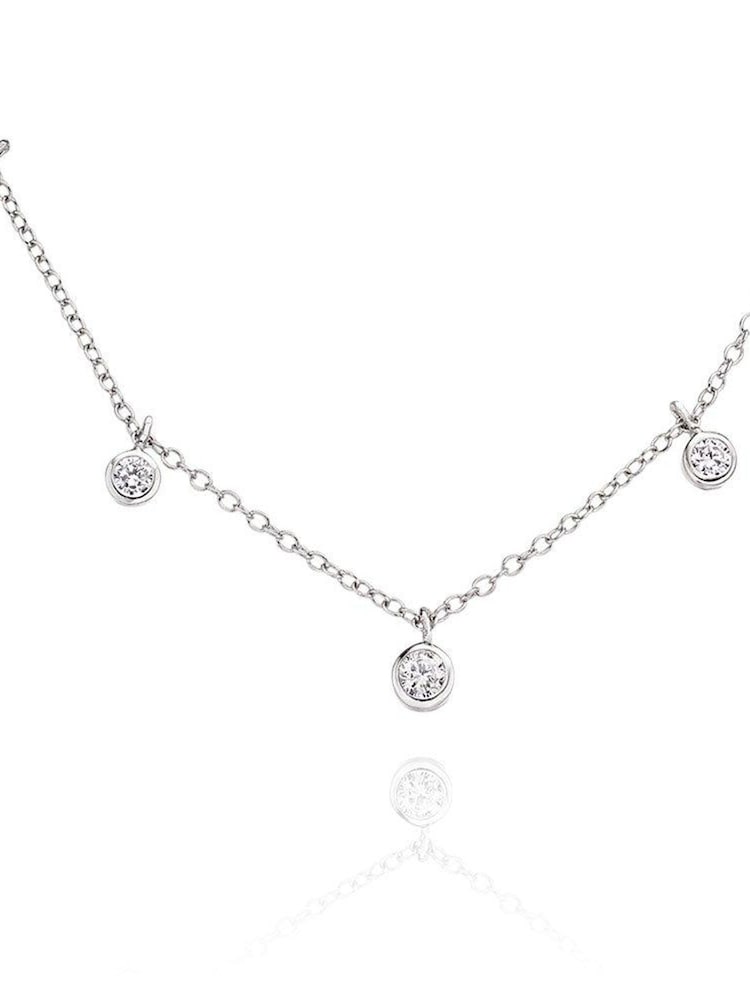 Beaverbrooks Sterling Silver Cubic Zirconia Choker Necklace - Image 1 of 3