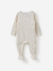 Cotton On Cream Cross Over Zip Sleepsuit - Image 1 of 3