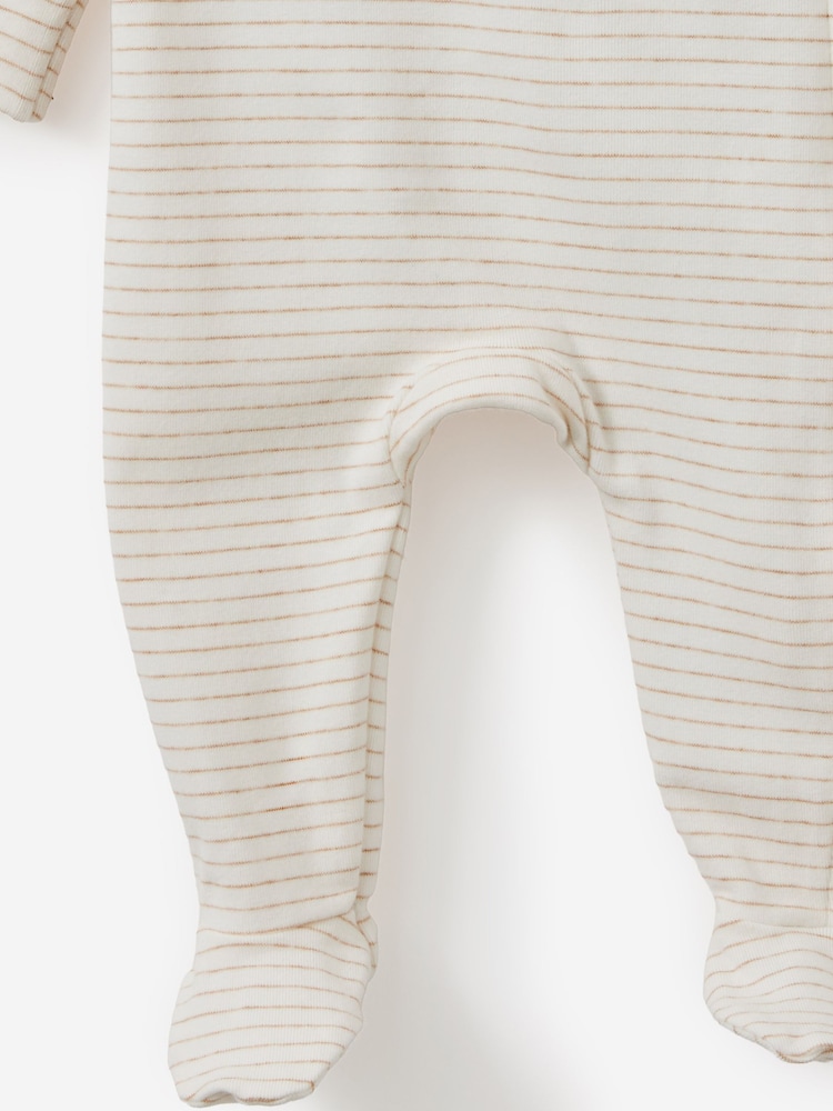 Cotton On Cream Cross Over Zip Sleepsuit - Image 3 of 3 Cotton On Cream Cross Over Zip Sleepsuit - Image 3 of 3