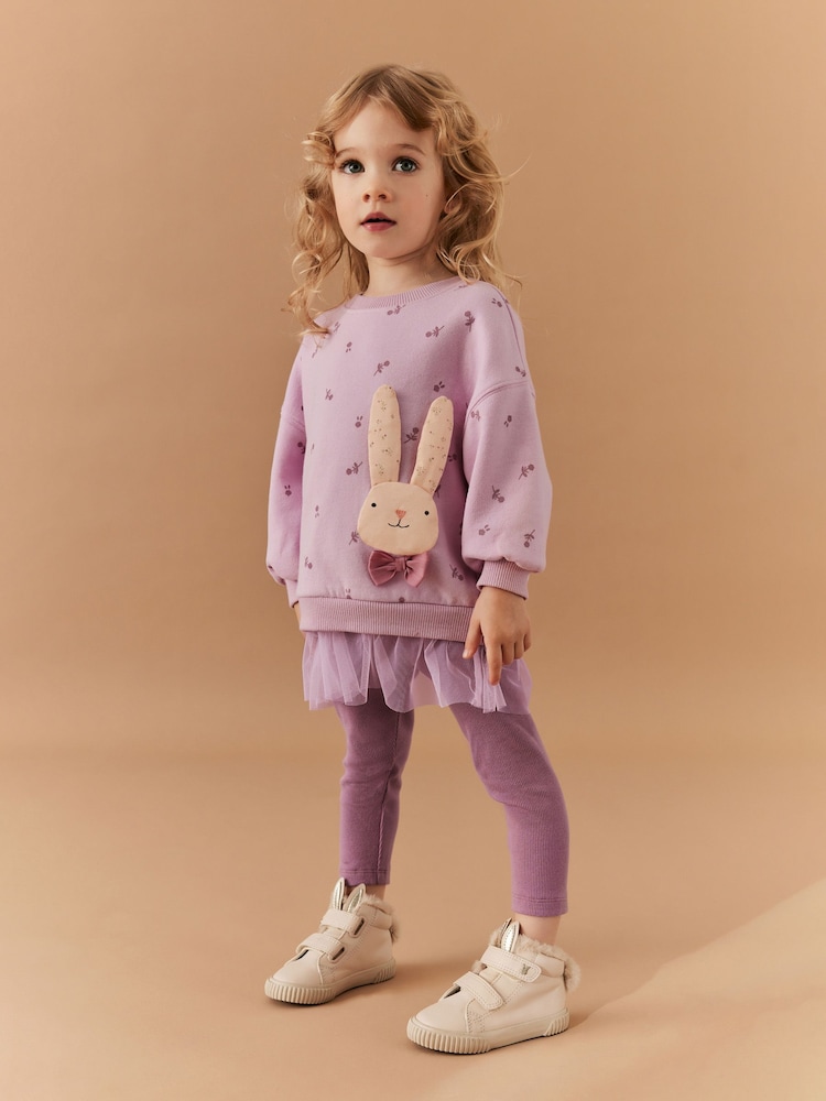 Pink Mesh Hem Sweat and Leggings Set (3mths-7yrs) - Image 1 of 6