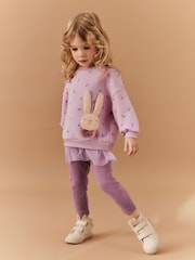 Pink Mesh Hem Sweat and Leggings Set (3mths-7yrs) - Image 2 of 6