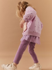 Pink Mesh Hem Sweat and Leggings Set (3mths-7yrs) - Image 3 of 6