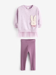 Pink Mesh Hem Sweat and Leggings Set (3mths-7yrs) - Image 5 of 6