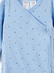 Cotton On Blue Cross Over Zip Sleepsuit - Image 2 of 3