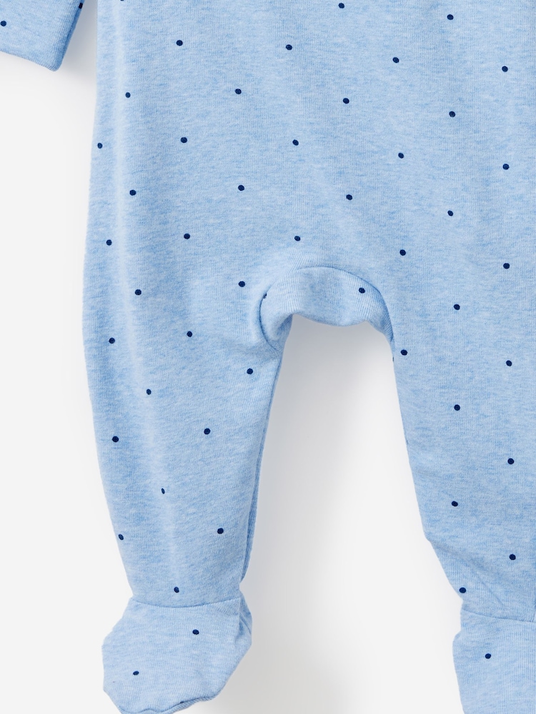 Cotton On Blue Cross Over Zip Sleepsuit - Image 3 of 3 Cotton On Blue Cross Over Zip Sleepsuit - Image 3 of 3