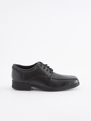 Black Wide Fit (G) School Leather Lace-Up Shoes - Image 2 of 6