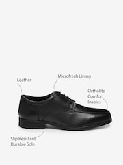 Black Wide Fit (G) School Leather Lace-Up Shoes - Image 6 of 6