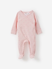 Cotton On Pink Cross Over Zip Sleepsuit - Image 1 of 3