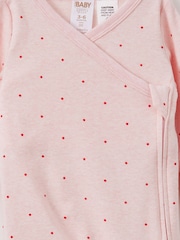 Cotton On Pink Cross Over Zip Sleepsuit - Image 3 of 3