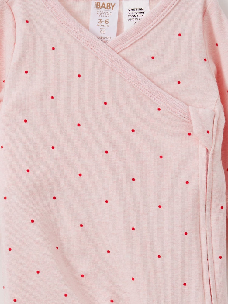 Cotton On Pink Cross Over Zip Sleepsuit - Image 3 of 3 Cotton On Pink Cross Over Zip Sleepsuit - Image 3 of 3