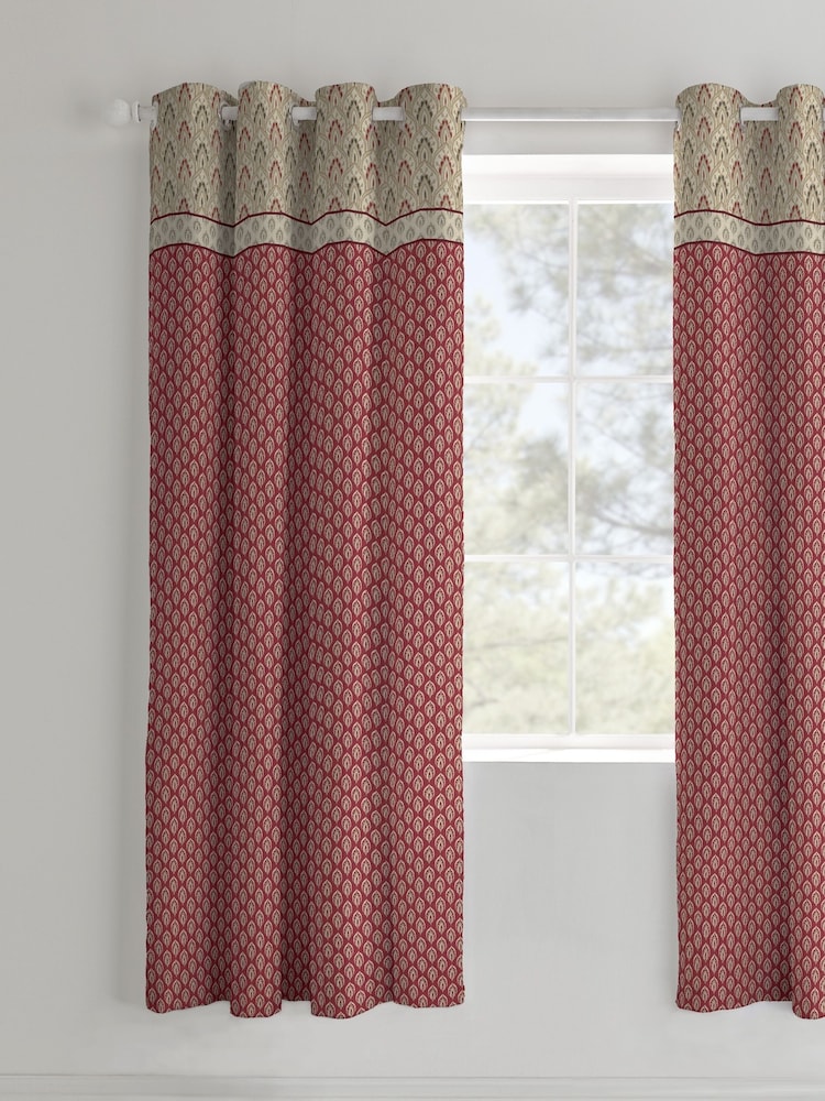 Cortinas com ilhós forrados Catherine Lansfield Kashmir - Imagem 1 de 2
