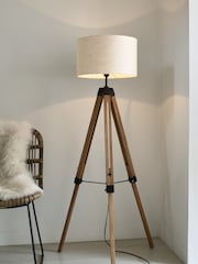 Brown Bronx Wood Tripod Floor Lamp - Image 1 of 7