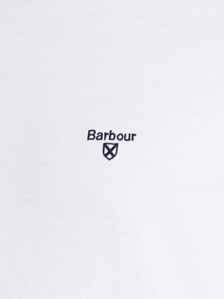 أبيض - تيشرت رياضي للرجال من القطن 100% من Barbour® - صورة 6 من 6