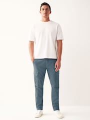 Blue Slim Fit Cotton Stretch Cargo Trousers - Image 2 of 9