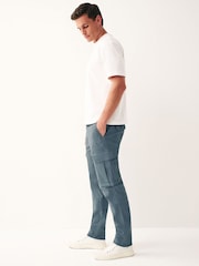 Blue Slim Fit Cotton Stretch Cargo Trousers - Image 3 of 9