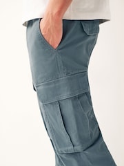 Blue Slim Fit Cotton Stretch Cargo Trousers - Image 5 of 9