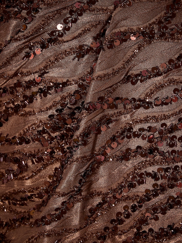 Lipsy Chocolate Brown Off The Shoulder Gathered Waist Maxi Dress - Image 6 of 6