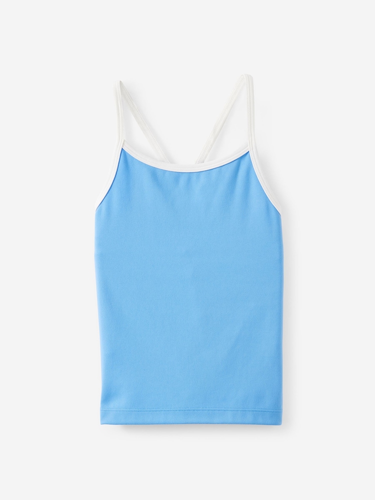 Cotton On Blue Soft Stretch Cross Back Tank Top - Image 1 of 3 Cotton On Blue Soft Stretch Cross Back Tank Top - Image 1 of 3