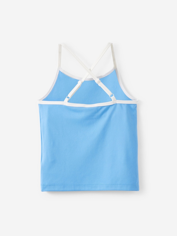 Cotton On Blue Soft Stretch Cross Back Tank Top - Image 2 of 3 Cotton On Blue Soft Stretch Cross Back Tank Top - Image 2 of 3