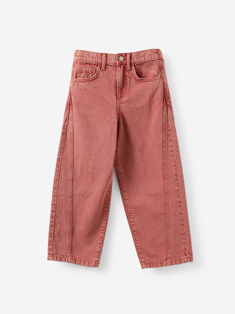 Rojo - Vaqueros Denim Unisex de Pernera tipo barril Cotton On - Imagen 1 de 3