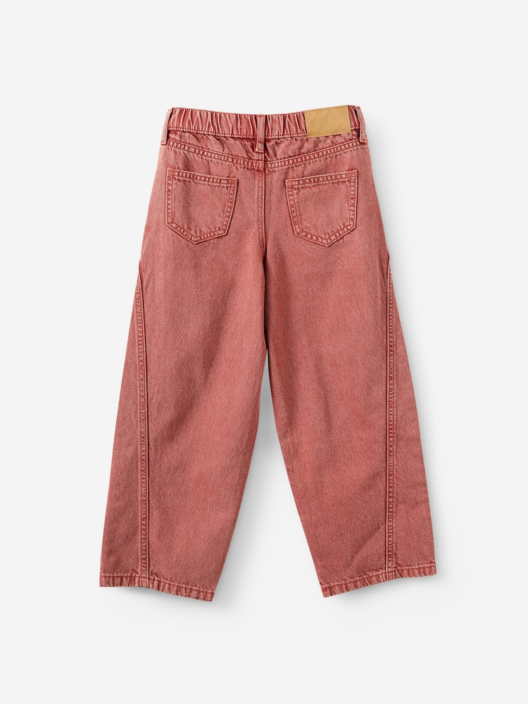 Rojo - Vaqueros Denim Unisex de Pernera tipo barril Cotton On - Imagen 2 de 3