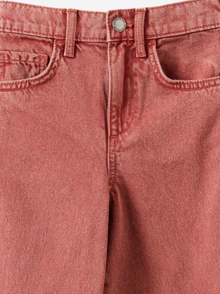 Rojo - Vaqueros Denim Unisex de Pernera tipo barril Cotton On - Imagen 3 de 3