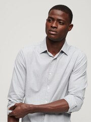 Superdry Grey Long Sleeved Cotton Smart Shirt - Image 2 of 6