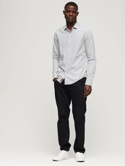Superdry Grey Long Sleeved Cotton Smart Shirt - Image 3 of 6