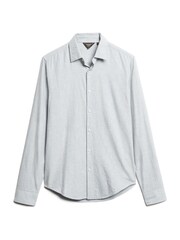 Superdry Grey Long Sleeved Cotton Smart Shirt - Image 4 of 6