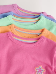 Little Bird Bright Rainbow Ribbed Jersey Tops 5 Pack - Image 8 of 9
