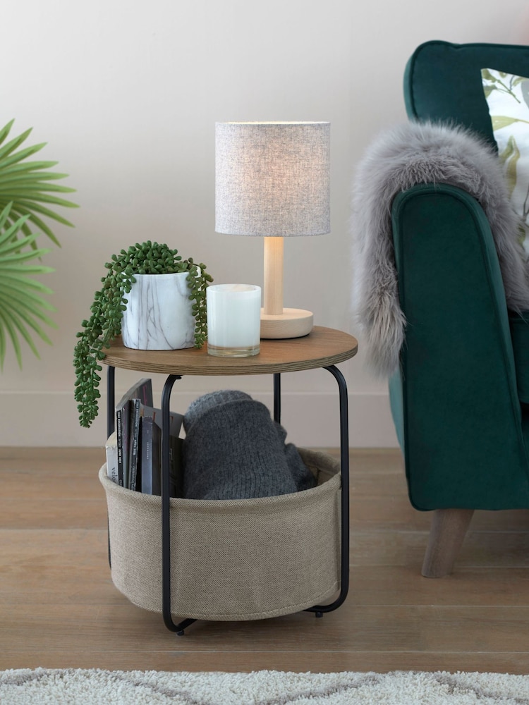 Dark Fabric Side Table - Image 1 of 6