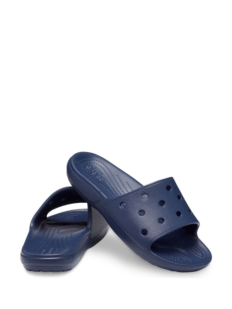 Crocs Blue Classic Slides - Image 2 of 4 Crocs Blue Classic Slides - Image 2 of 4