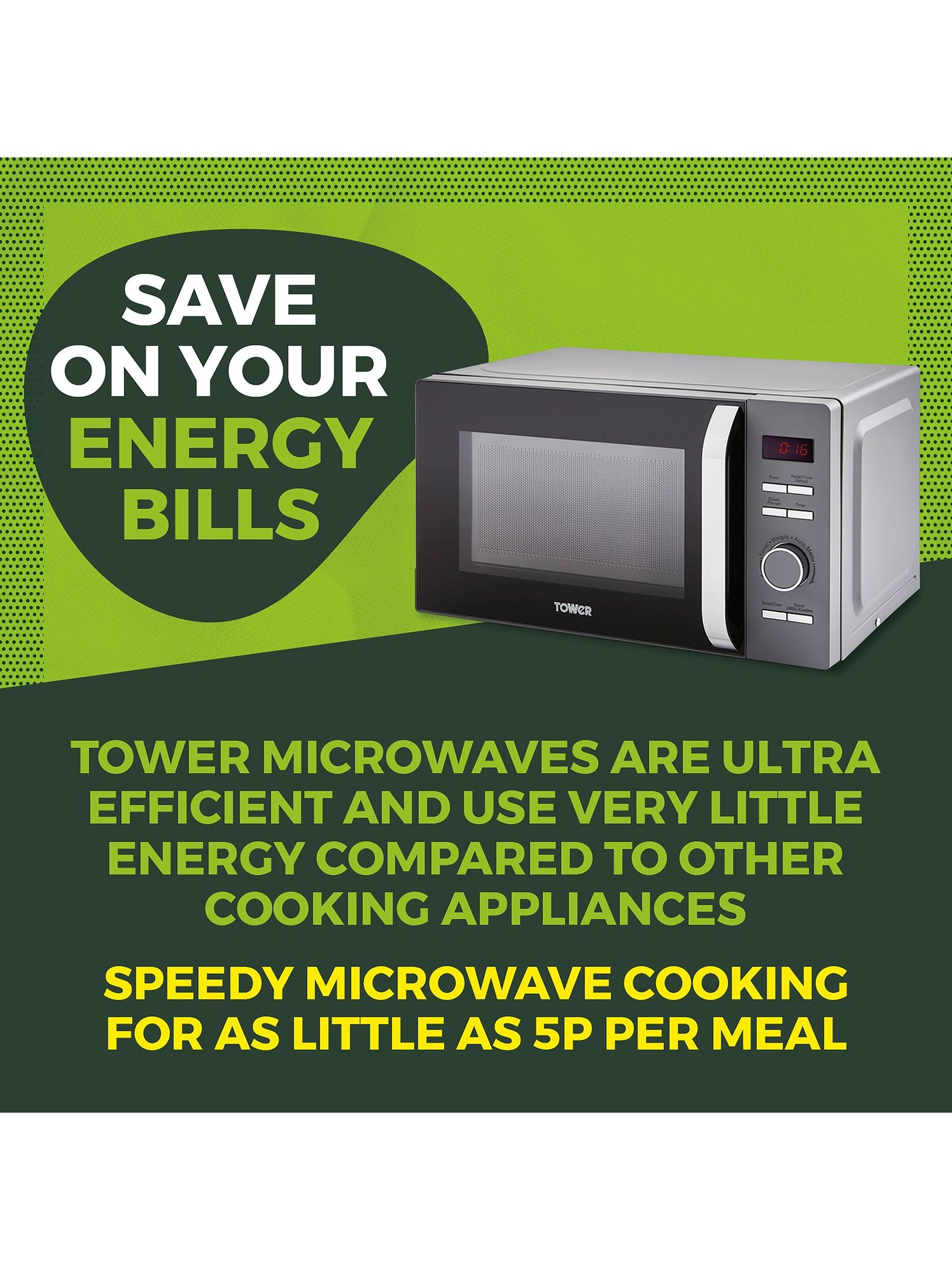 Tower empire range grey microwave top