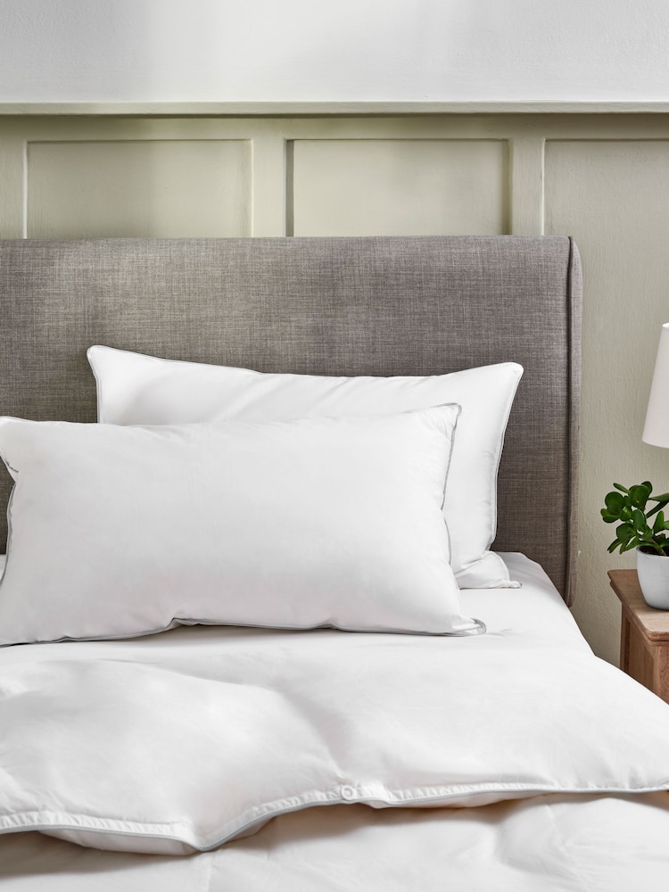 Set of 2 Soft 100% Cotton Duck Feather And Down Pillows - Image 1 of 4
