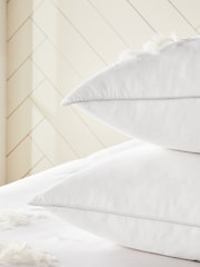 Set of 2 Soft 100% Cotton Duck Feather And Down Pillows - Image 4 of 4