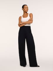 SPANX Black Perfect Fit Ponte Pleated Wide Leg Trousers - Image 3 of 4