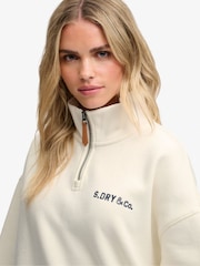 Superdry Cream Heritage Nautical Half Zip Sweatshirt - Image 4 of 7