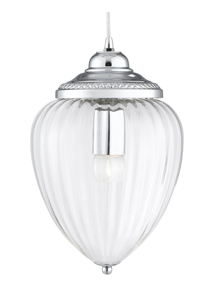Searchlight Chrome Imperial Chrome Glass Pendant Ceiling Light - Image 2 of 3