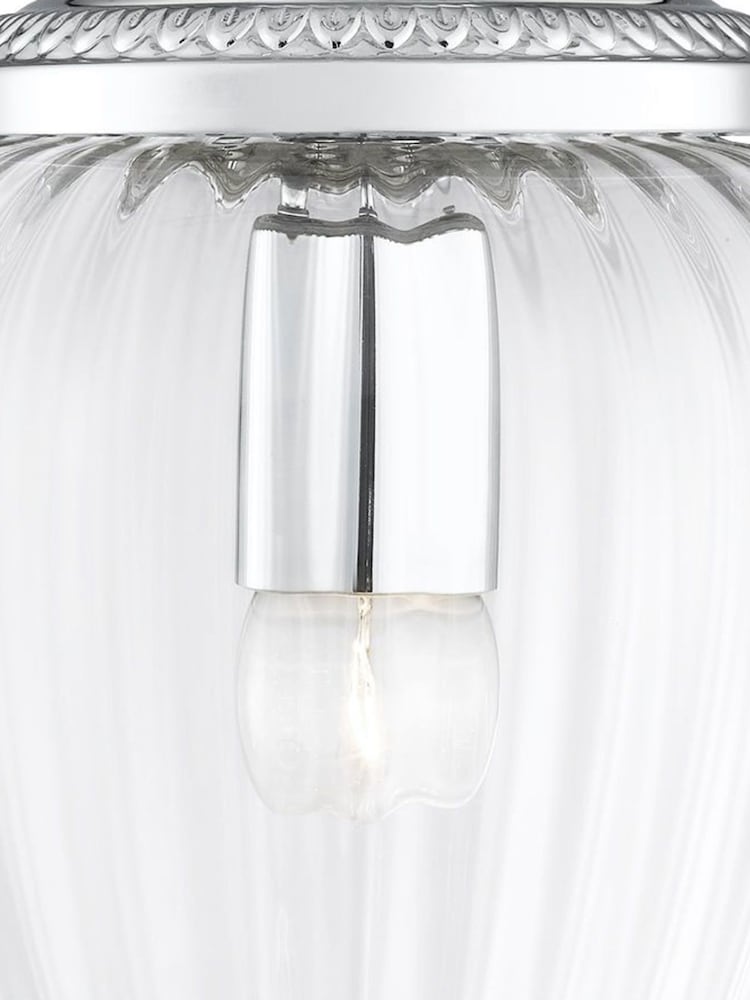 Searchlight Chrome Imperial Chrome Glass Pendant Ceiling Light - Image 3 of 3