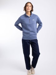 Weird Fish Blue Avery Branded 1/4 Zip Sweatshirt - Image 3 of 5