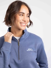 Weird Fish Blue Avery Branded 1/4 Zip Sweatshirt - Image 4 of 5