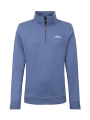 Weird Fish Blue Avery Branded 1/4 Zip Sweatshirt - Image 5 of 5