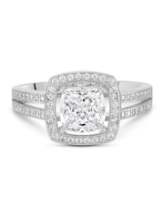 Beaverbrooks Silver Cubic Zirconia Halo Cluster Ring - Image 2 of 5
