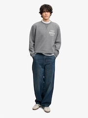 Superdry Grey Block Text Crew Neck Sweatshirt - Image 3 of 7