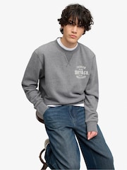 Superdry Grey Block Text Crew Neck Sweatshirt - Image 5 of 7