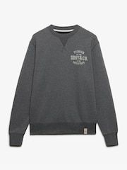 Superdry Grey Block Text Crew Neck Sweatshirt - Image 6 of 7