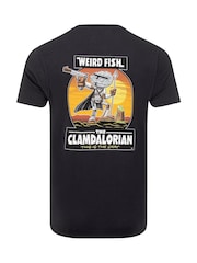 Melns - Weird Fish The Clamdalorian Back Print Artist T-Shirt - Attēls 6 no 6
