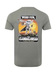 Pelēks - Weird Fish The Clamdalorian Back Print Artist T-Shirt - Attēls 6 no 6
