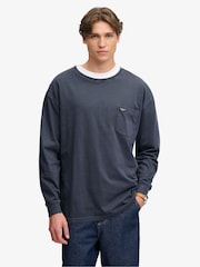 Superdry Blue Long Sleeve Pocket T-Shirt - Image 1 of 7