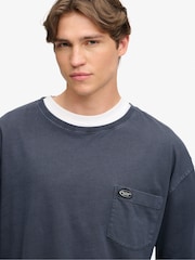 Superdry Blue Long Sleeve Pocket T-Shirt - Image 4 of 7
